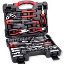 TOPEX 65PCs Hand Tool Set Portable Mechanics Automotive Repair Workshop Tool Kit