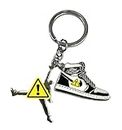 Happier You Air Jordan Sneakets Keychain | Shoes Keychain | Metal Sneakers Keychain | AJ 1 Retro High Black White Silver
