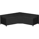 WLEAFJ Patio V-Shaped Sectional Sofa Cover Waterproof, Heavy Duty Outdoor Sectional Couch Cover, Lawn Patio Furniture Cover with Air Vent 89" L (on Each Side) x 33.5" D x 31" H, Black