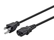 Monoprice 105294 15ft 14AWG Power Cord Cable w/ 3 Conductor PC Power Connector Socket, 15A (NEMA 5-15P to IEC-320-C13) Black