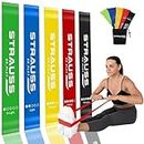Strauss Natural Latex Resistance Loop Bands | Smell-Free & Skin Friendly | Useful for HIPS, Arms & Legs Workouts. Tear Resistant & Anti-Slip | Theraband for Fitness & Toning.