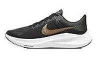 Nike Men's Zoom Winflo 8 Running Shoe, BLACK/METALLIC GOLD-DK SMOKE GREY-WHITE, 7 UK (8 US)