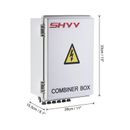 PV Combiner Box, 6 String Metal Solar Combiner Box with 15A Rated Current Fuse - White