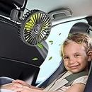 Verilux® USB Fan for Car Back Seat, Headrest Mounted 5V USB Mini Fan with 3 Speed, Rotatable USB Fan with USB Cable, Switch Controller, USB fan for Baby, Back Seat Passengers, Plug and Play