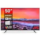 JVC 50 Inch Smart TV | 4K UHD Android TV with QLED Edgeless Display | Voice Assistance & Chromecast Built-in | Netflix, Disney Plus, Prime Video + More Apps | 3X HDMI, USB Ports (AV-HQ507115A11)