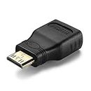 JGD PRODUCTS Mini HDMI Male to Standard HDMI Female Adapter Converter Plug (Black) - NOT Compatible with Mobile Phones