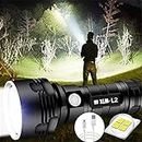 LED Torch, 30000-100000 Lumen High Power Led Waterproof Flashlight, 3 Mode Most Powerful 50W XLM-P70 LED USB Rechargeable Flashlight Torch (P70)