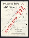 HAZEBROUCK (59) BIKE ACCESSORIES / SADDLES ""ETs M. RANCY"" rates in 1937