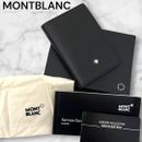 Nuevo Portatarjetas de Visita Montblanc Sin Usar Caja Plegable Cuero Negro Meisterstuck