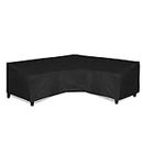 Easy-Going Patio V-Shaped Sectional Sofa Cover, Waterproof Outdoor Sectional Cover,Heavy Duty Garden Furniture Cover with Air Vent 89" L (on Each Side) x 33.5" D x 31" H, Black