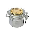 MUXIANG Pipe Tobacco Jar Tin Can Stainless Steel Cigar Humiditor with Hygrometer & Humidifier CG0009 (Small)