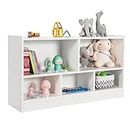 HONEY JOY Kids Storage Organizer, 5-Section Wooden Display Shelf for Classroom, Playroom, Nursery, Kindergarten