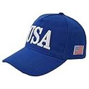 DISHIXIAO USA Baseball Cap, Polo Style Adjustable Embroidered Dad Hat with American Flag for Men and Women 7 Blue
