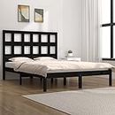 TEKEET Furniture Home Tools - Marco de cama de madera maciza negra, 180 x 200 cm, tamaño Super King