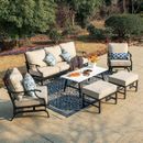 6 Pcs Outdoor Patio Furniture Set Sectional Sofa Conversation Set w/Coffee Table