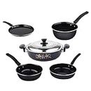 Blue Diamond Induction Bottom nonstick Cookware Set of 5 Pcs kadhai with lid | Tadka pan | Fry pan | Sauce pan | Tawa Induction Bottom cookware Set of 5