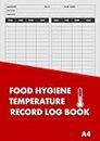 Food Hygiene Temperature Record Log Book: Temperature Log Book Record for Food Safety | Fridge/Freezer Temp Recording Log Book | Perfect for Kitchens, Restaurants, Catering Business, Cold Room & Home