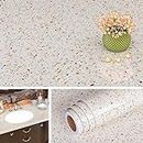 Livelynine Waterproof Contact Paper Granite Gold Peel and Stick Countertops Desk Cover Cabinet Covering Kitchen Counter Top Laminate Self Adhesive Wallpaper Granite Countertop Covers 15.8x78.8 Inch