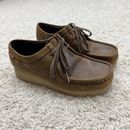 Clarks Brown Wallabee Leather Chukka Shoes Boots Boys Size 6 Lace Up