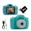 CATBAT Kids Camera Toys for Fun with HD Digital Video and Photography Camera, for Toddler Age of 3-10 Years Old Children’s, Gift for Kids (Green with 32 GB SD Card Included)