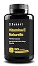 Vitamine E Naturelle 400 UI (D-Alpha-Tocophérol), 200 Capsules (plus de 6 mois de traitement), Avec de l'Huile d'Olive Vierge Extra Biologique | Antioxydant Puissant et Anti-âge | Zenement