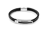 Tommy Hilfiger 32018423 Men's Bracelet Stainless Steel and Leather, Länge: 19 cm, Leather Stainless Steel, No Gemstone