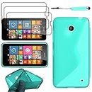 ebestStar - compatible with Nokia Lumia 630 Case Ultra Thin S-line Cover, Soft Flexible Premium Silicone Gel, Shock proof + Mini Stylus +3 Films, Blue [Lumia 630: 129.5 x 66.7 x 9.2mm, 4.5'']