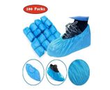 100pcs Disposable Plastic Shoe Covers PE Shoe Cover High Elastic Rubber Bands