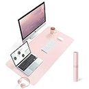 Writing Desk Pad Protector, YSAGi Anti-Slip Thin Mousepad for Computers,Office Desk Accessories Laptop Waterproof Desk Protector for Office Decor and Home (Pink, 35.4" x 17")