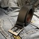 Mens New Leather Reversible Belts Metal Buckles - Black / Brown - Sizes 26-58" 
