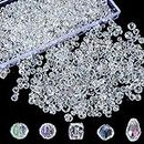 1200 Stück Facettierte Glasperlen, 5 Stile Kristall Perlen Glänzend Perlen zum Auffädeln Perlen Basteln Schmuckherstellung für Armbänder Schlüsselanhänger Heimdeko (4/6/8mm)