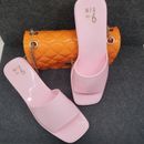 Pink Barbie Slip On Jelly Heels Mix No. 6 Size 9 Comfy Pool Slip Ons Powder Pink