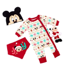 Disney One Pieces | Disney Baby Mickey Mouse + Friends Holiday Gift Set, 4 Pieces, 3-6months | Color: Red/White | Size: 3-6mb