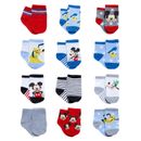Disney 12-Pair Baby Socks, Mickey Mouse Infant Socks, Newborn Socks ages 0-24M  