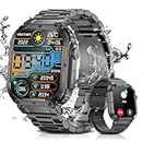 LIGE Smart Watch for Men Answer/Make Calls,400 mAh Outdoor Smart Watches with 100+ Sports Modes, 2 Straps,1.96 Newest Men Smartwatch for iOS Android Black