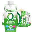 Orgain Organic Nutritional Shake 12 Count 11 Oz Each Sweet Vanilla Bean 06/24