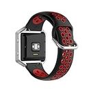KOMI Bracelet de montre de rechange en silicone pour Fitbit Versa 2/Versa/Blaze, pour homme et femme, accessoire de sport (noir/rouge)