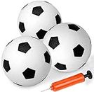 Mini Soft Toddler Soccer Ball, 3 Pack 16 CM Little Soccer Balls for Toddlers & Babies, Baby Soccer Balls Pair Bulk Perfectly with Toddler Soccer Goal Toys, Beach Balls, Pool Balls with Air Pump