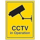 V Safety 6E072AN-RY Kamera Schild mit CCTV Camera in Operation, 150 mm x 200 mm, starrer Kunststoff, Schwarz, 150mm x 200mm