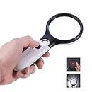 Gopendra Magnifying Glass with LED Magnifier,3X 45X Reading Magnifying Glass (M.Glass round-3X 45X)