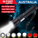 1000000 Lumens LED Torch Flashlight Tactical Light Rechargeable Camping Outdoor