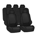 XINLIYA Car Seat Covers Full Set, Breathable Premium Cloth Automotive Seat Cover, Universal Front and Rear Seat Covers, Easy to Install Car Accessories for Most Cars Trucks SUV (Black)