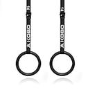 Kobo Fitness Gymnastics Rings/Roman Ring with Straps & Buckles for Cross Fitness Functional Training and Total Body Conditioning at Home (Imported)