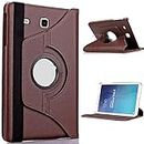Mcart 360° Degree Rotating (Swivel Stand) PU Leather Folio Flip Cover case for Samsung Galaxy Tab E 9.6 inch SM-T561 T560 T565 T567V Flip Cover Case (Brown)