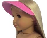 Pink with Glitter Visor Hat for 18 inch American Girl Doll Clothes Accessories