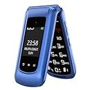 Senior Mobile Phone Simple for Elderly, Basic Cell Phone with Large Buttons, Flip Phone, Unlocked Senior Mobile Phone with 2.4" Color Display | SOS Button | FM Radio | Torch |1000mAh Battery (Blue)