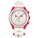 Omega x Swatch Moon Swatch Mission to Mars Speedmaster Red & White - New, white and Red, white and Red, Modern, white and Red, Modern