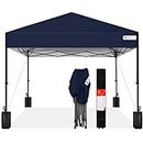 Best Choice Products 10x10ft 1-Person Setup Pop Up Canopy Tent Instant Portable Shelter w/ 1-Button Push, Case, 4 Weight Bags - Blue