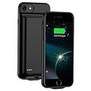 JUBOTY [6800mAh] Battery Case for iPhone 6/6s/7/8/SE 2020/SE 2022, High Capacity Portable Charging Case Extended Battery Pack Rechargeable Mobile Phone Battery Charger Cases, 4.7" (Black)
