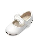 DREAM PAIRS Girl's Dress Shoes, Mary Jane Flats for Flower Girl Party School Wedding, Size 10 US/9 UK Child Toddler, White/Pu, SDFL229K